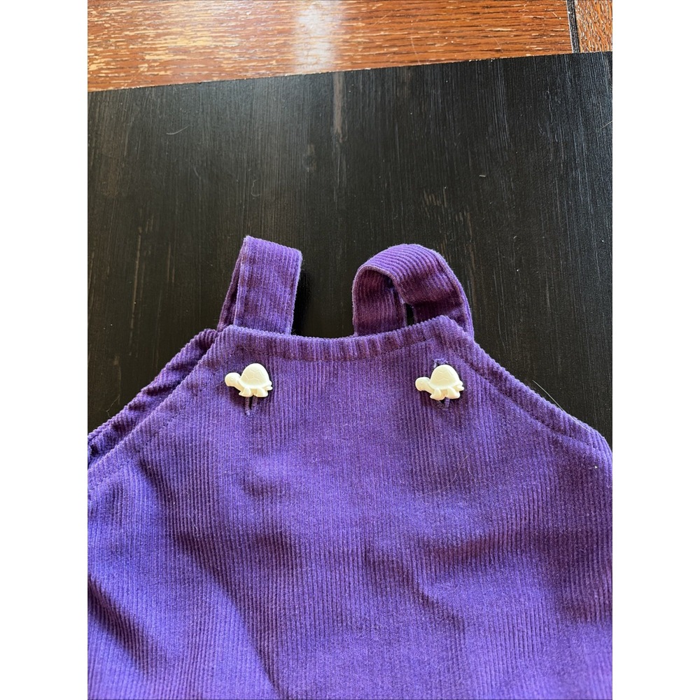CPK Purple Corduroy Outfit 2 Piece 16 " Set Bib Pinafore Top W/ Turtle Buttons - Picture 2 of 6